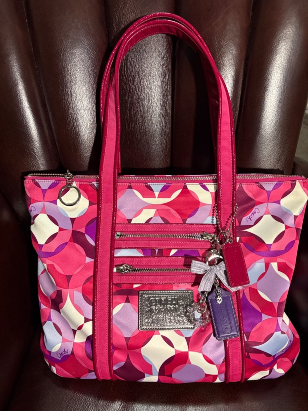 NWOT Mint Condish Coach Poppy Tote. Gorgeous vibrant bag! 2 Hang Tags!!